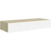 vidaXL Étagère murale à tiroirs Chêne et blanc 60 x 23,5 x 10 cm MDF