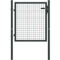 vidaXL Portail de jardin grillagé en acier galvanisé gris 100 x 75 cm