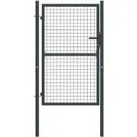 vidaXL Portail de jardin grillagé en acier galvanisé gris 100 x 150 cm