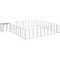 vidaXL Chenil Argenté 31,46 m² Acier