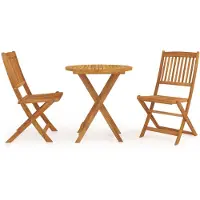 vidaXL Ensemble de jardin 3 pièces pliable en bois massif d'acacia