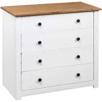 vidaXL Armoire latérale Blanc 80x40x73 cm Pin Assortiment Panama