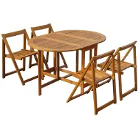 vidaXL Ensemble de jardin 5 pièces pliable en bois massif d'acacia