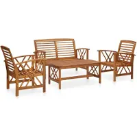 vidaXL Ensemble de salon de jardin 4 pièces en bois massif d'acacia
