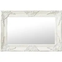 vidaXL Miroir mural style baroque 60x40 cm Blanc