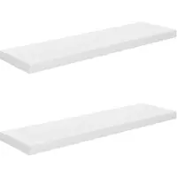 vidaXL Étagère murale flottante 2 pcs Blanc brillant 90x23,5x3,8cm MDF
