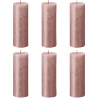 Bolsius Bougies pilier rustiques Shimmer 4 pcs 190x68 mm Rose
