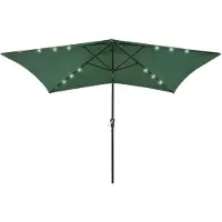 vidaXL -Parasol avec LEDs et Stahlpol 2x3 m Grün