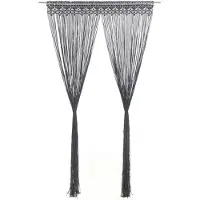 vidaXL Rideau en macramé Anthracite 140x240 cm Coton