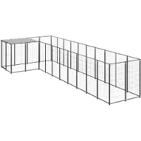 vidaXL Chenil noir 7,26 m² Acier