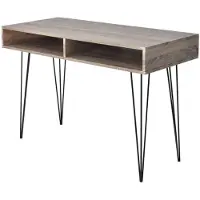 vidaXL Bureau avec 2 compartiments Gris