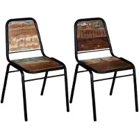 vidaXL Chaises de salle à manger 2 pcs. Vieux bois massif