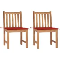 vidaXL Chaises de jardin 2 pcs. avec coussins teck massif