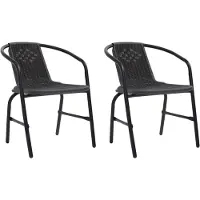 vidaXL Chaises de jardin 2 pcs. Plastique aspect rotin et acier 110 kg