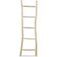 vidaXL Porte-serviette avec 5 barreaux Teck 45 x 150 cm Naturel