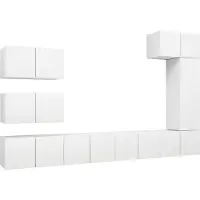 vidaXL 8 Piece TV Cabinet Set White Engineered Wood