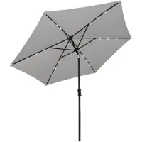 vidaXL Parapluie avec éclairage LED 3 m blanc sable