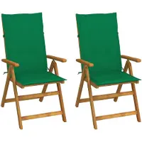 vidaXL Chaises longues de jardin 2 pcs. avec coussins acacia massif