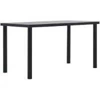 vidaXL Table de salle à manger noire et gris béton 140 x 70 x 75 cm MDF