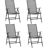 vidaXL Chaises pliantes 4 pcs. Mesh acier anthracite