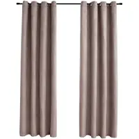 vidaXL Rideaux occultants avec anneaux en métal 2 pcs Taupe 140x225 cm