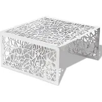 vidaXL Table basse argentée perforée géométrique aluminium