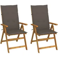 vidaXL Chaises longues de jardin 2 pcs. avec coussins acacia massif