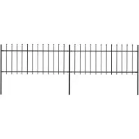 vidaXL Clôture de jardin avec pointes de lance Acier 3,4 x 0,8 m Noir