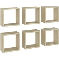 vidaXL Étagères cube murales 6 pcs Chêne sonoma 30x15x30 cm