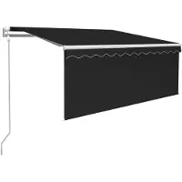 vidaXL Store automatique rétractable avec volant 3,5x2,5 m Anthracite