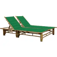 vidaXL Bain de soleil 2 personnes avec coussins en bambou