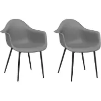 vidaXL Chaises à manger lot de 2 gris PP
