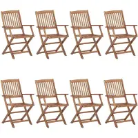 vidaXL Chaises de jardin pliantes 8 pcs. Bois massif acacia