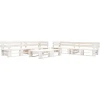 vidaXL Ensemble de salon en bois pour palettes, 6 pièces, blanc