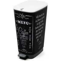 Kis Poubelle à pédale CHIC Coffee Motif Noir 50 L
