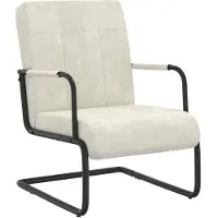 vidaXL Chaise cantilever Blanc crème Velours