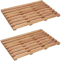 vidaXL Tapis de salle de bain 2 pcs Bois d'acacia massif 56x37 cm