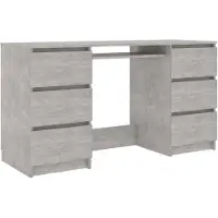 vidaXL Bureau gris béton 140x50x77 cm Bois composite