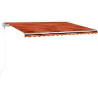 vidaXL Store automatique avec LED & capteur de vent 450x300 Orange/Brun