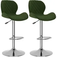 vidaXL Tabouret de bar 2 pcs. Vert foncé velours