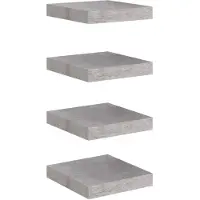 vidaXL Étagères murales flottantes 4 pcs gris béton 23x23,5x3,8 cm MDF