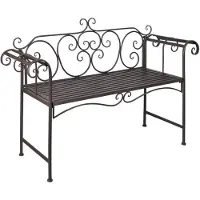 vidaXL Banc de jardin 132 cm acier antique brun