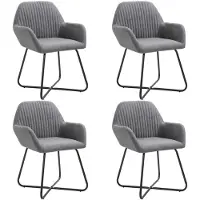vidaXL Chaises de salle à manger 4 pcs. Tissu gris foncé
