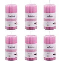 Bolsius Bougies parfumées pilier côtelé 6 pcs 120x58 mm Magnolia