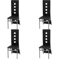 vidaXL Chaises de salle à manger 4 pcs. noir similicuir
