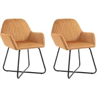 vidaXL Chaises à manger lot de 2 Crème Velours249806