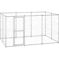 vidaXL Chenil extérieur Acier galvanisé 7,26 m²