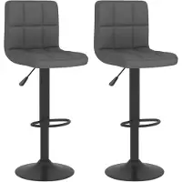 vidaXL Tabouret de bar 2 pcs. Tissu gris foncé