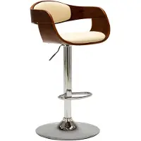 vidaXL Tabouret de bar blanc crème Bois courbé et similicuir