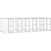 vidaXL Chenil extérieur Acier galvanisé 14,52 m²